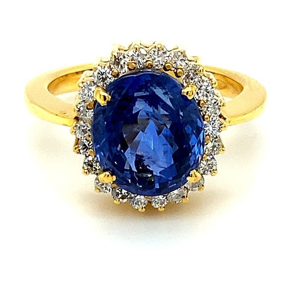 Blue Sapphire 7.00ct Diamonds Solid 18K Gold Ring - Picture 1 of 6